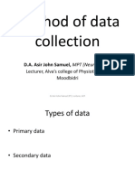 Method of Data Collection: D.A. Asir John Samuel, MPT (Neuro Paed)