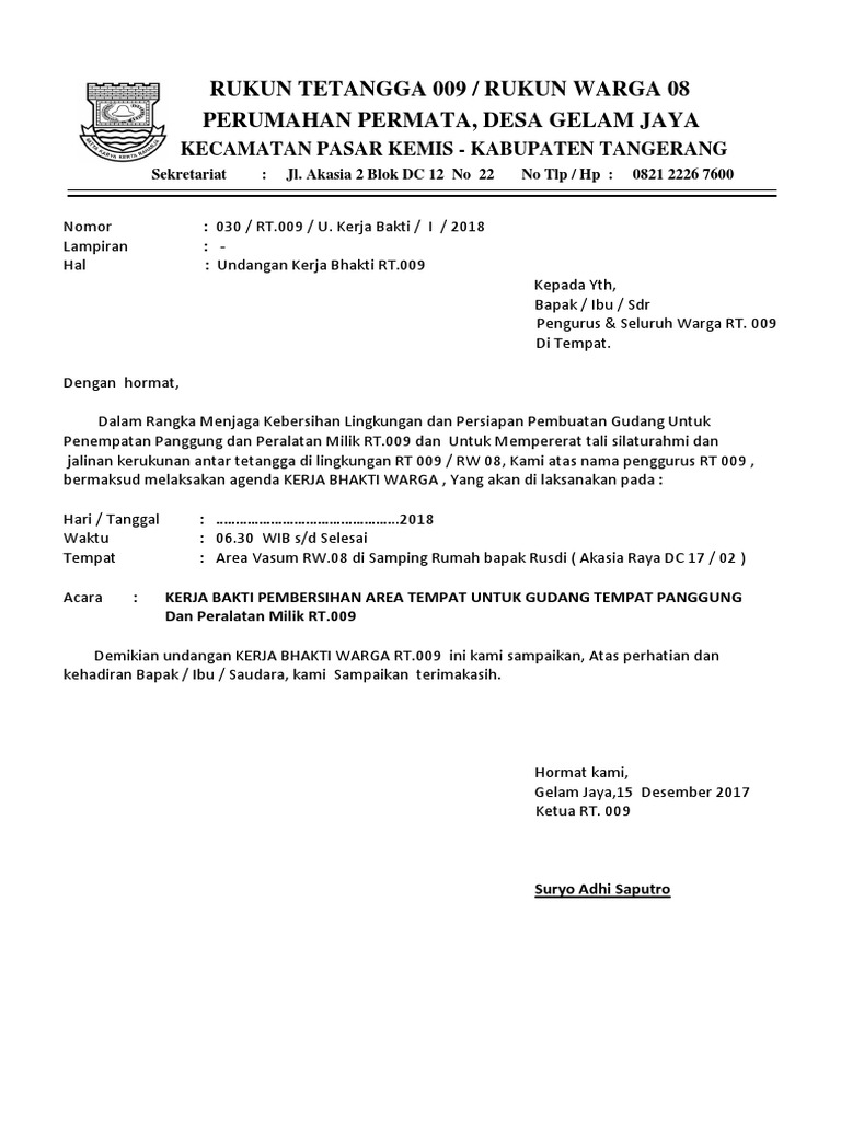 760+ Contoh Undangan Rapat Rt Pdf Gratis Terbaru