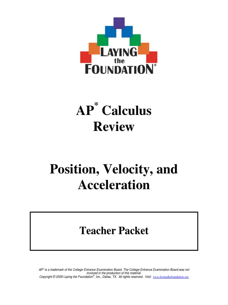 Position, Velocity, and Acceleration (Integration) | PDF | Velocity ...