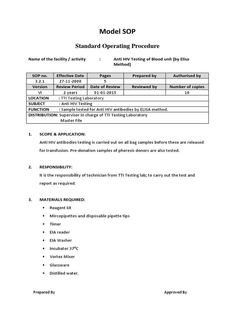 3.2.1 Anti HIV Testing (ELISA Method) Elisa Diagnosis Of Hiv/Aids