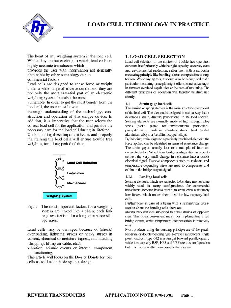 Load Cell Primer PDF | PDF | Technology & Engineering