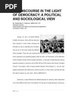 The Discourse in the Light of Democracy: A Political and Sociological View of Filipino Society