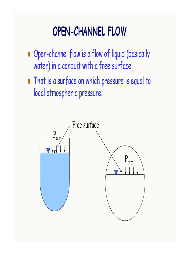 Principles of Open Channel Flow | PDF | Fluid Dynamics | Building ...