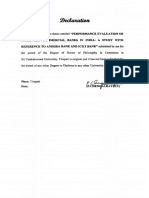 That "Performance Evaluation of Scheduled Commercial in India: A Study With Reference To Andhra Bank and Icici Bank" by