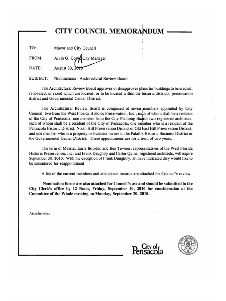 Architectural Review Board Nominations | PDF