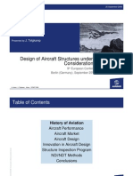 Design of Aircraft Structures Under Special Consideration NDT