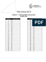 Tsa Oxford 2013 Section 1 Answer Key PDF