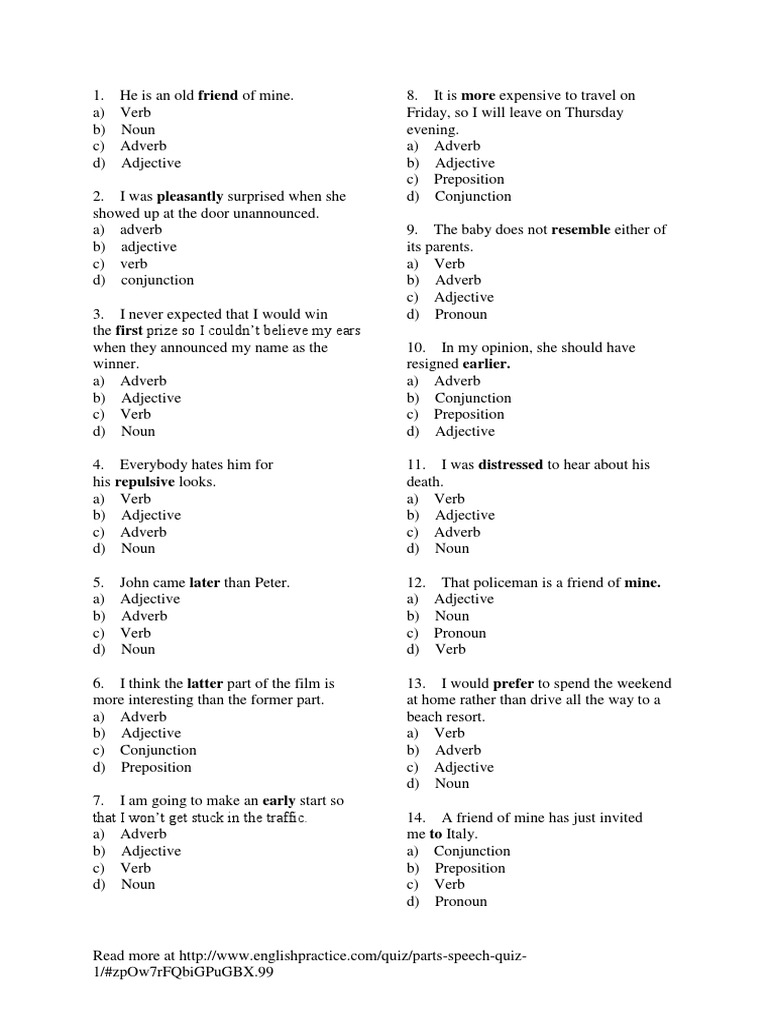 Soal Part Of Speech Adverb Adjective