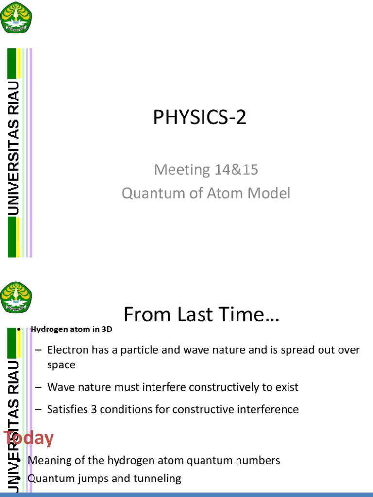 Physics-2: Meeting 14&15 Quantum of Atom Model | PDF | Spin (Physics ...