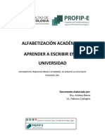 Definitivo Alfabetizacion Academica Aprender A Escribir en La Universidad. Documento de Trabajo Estudaintes Profip e PDF