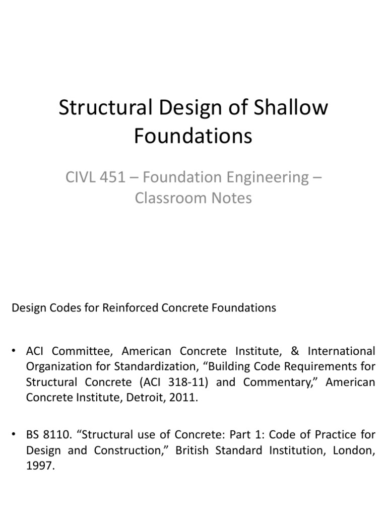 Structural Design of Shallow Foundations | PDF | Bending | Strength Of ...