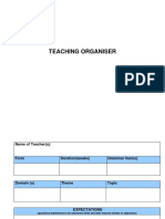 teaching organiser template 