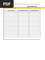 Gap Analysis Tool: Task To Measure System To Meet Criteria Implementation Date