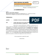 CARTA Nº -COMUNICO FECHA DE ENTREGA DE TERRENO SUPERV. ARMANAYACU.doc