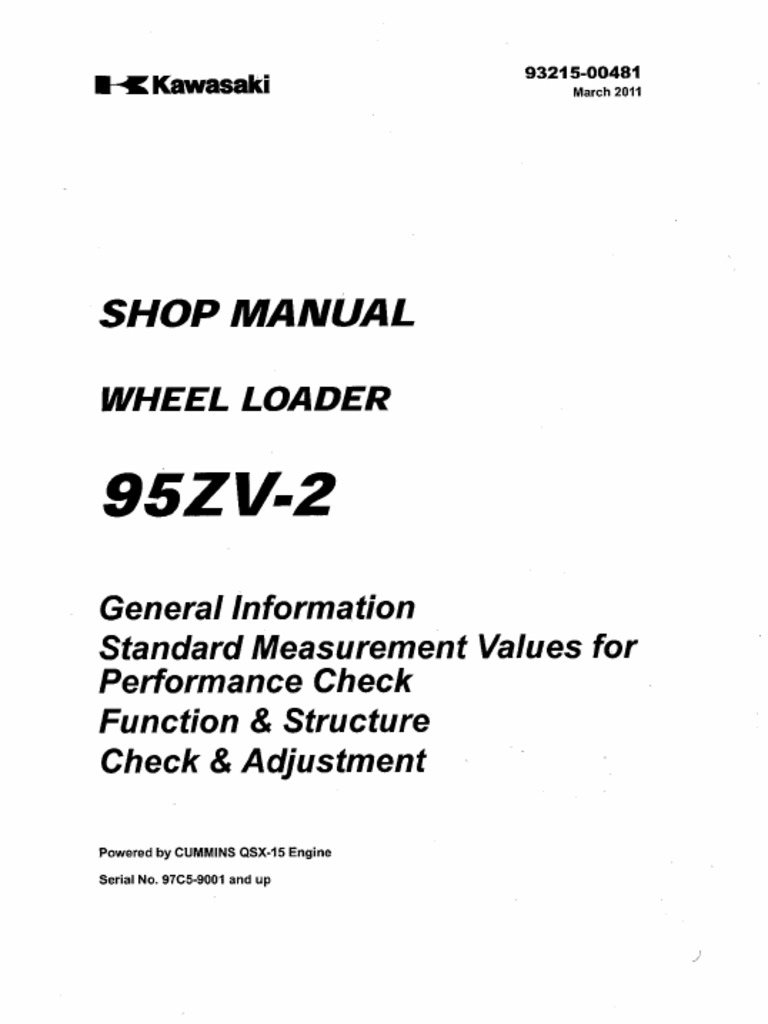 Kawasaki̇ 95zv-2 Shop Manual