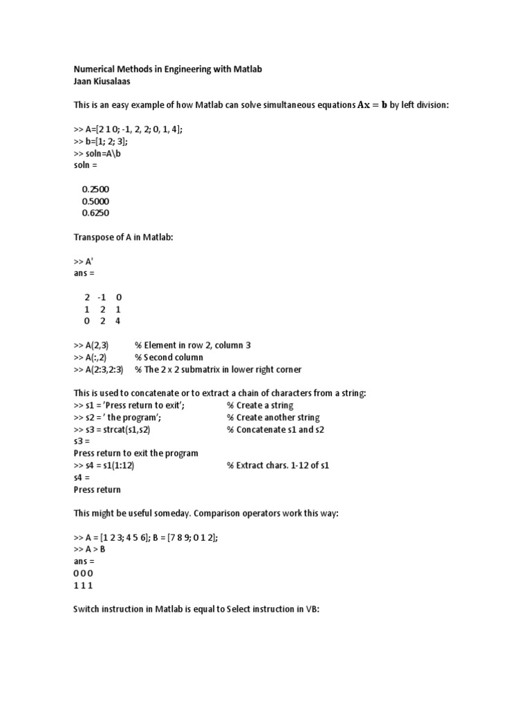 Notes About Numerical Methods With Matlab | PDF | Interpolation ...