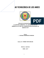 La Auditoria Ambiental y el Sistema de Gestión Ambiental ISO 14001 de la Municipalidad Provincial de Abancay 2017