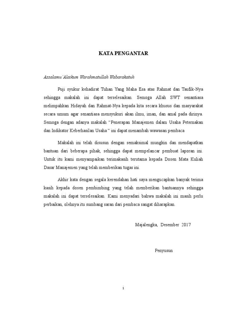 Makalah Penerapan Manajemen Dalam Usaha Peternakan Dan Indikator Keberhasilan Usaha Docx