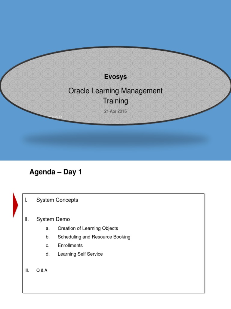 Oracle Learning Management Training: Evosys | PDF | Learning | Behavior ...
