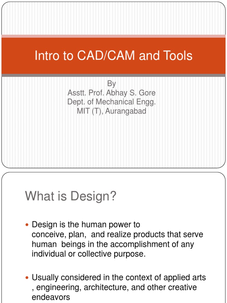 Intro to CAD/CAM Design Tools | PDF | Computer Aided Design | Product ...