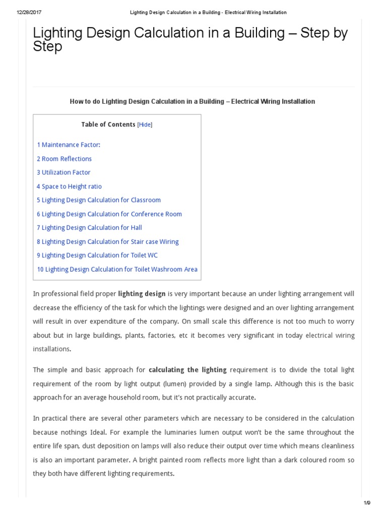Lighting Design Calculations Guide | PDF | Lighting | Light