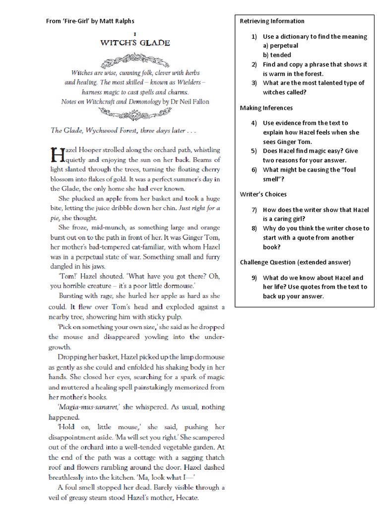 Fire-Girl Analysis and Summary | PDF