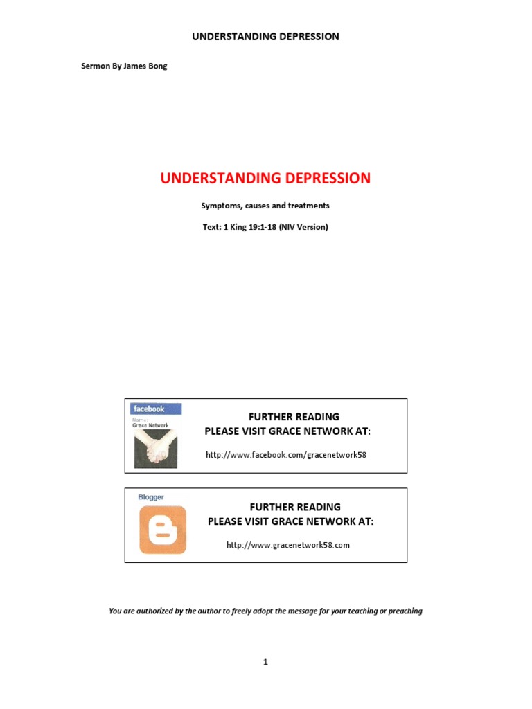 Insights on Understanding Depression | PDF | Elijah | Major Depressive ...