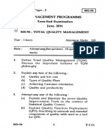 Management Programme Term-End Examination June, 2016