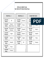 First Year Prefinals TimeTable 2017-18