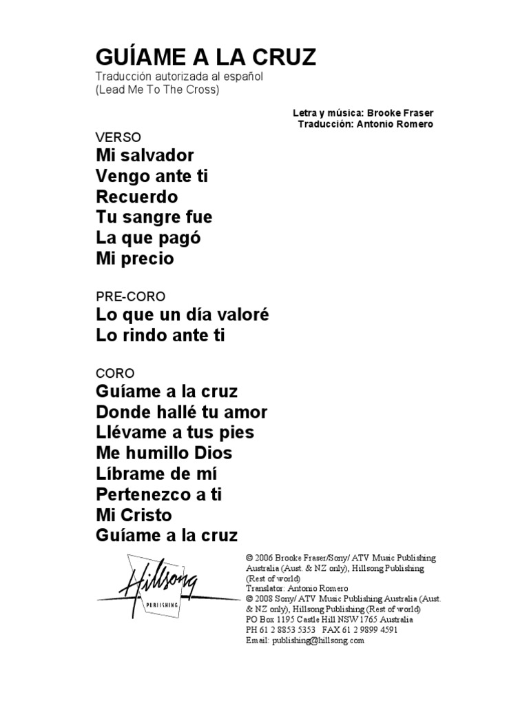 LEAD ME TO THE CROSS Spanish Official Translation Entretenimiento