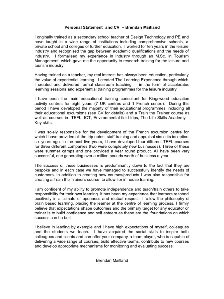 Personal statement modify image