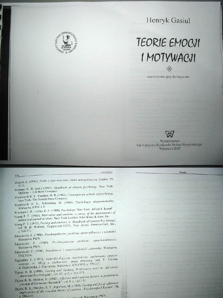 Henryk Gasiul Teorie Emocji I Motywacji Pdf