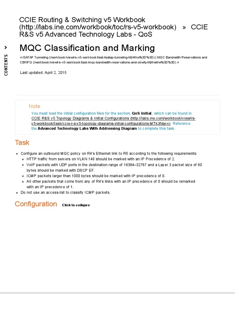 MQC Classification and Marking | PDF | Quality Of Service | Internet ...