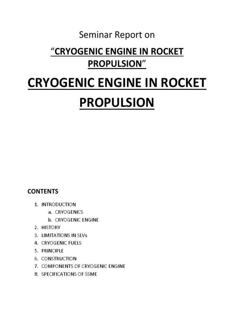 Cryogenic Engines in Rocket Propulsion | PDF | Rocket Engine | Rocket ...