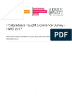 Postgraduate Taught Experience Survey - HWU 2017