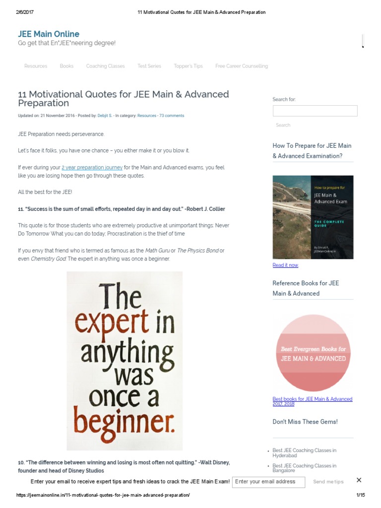 11 Motivational Quotes For Jee Main Advanced Preparation Standardized Tests Leisure
