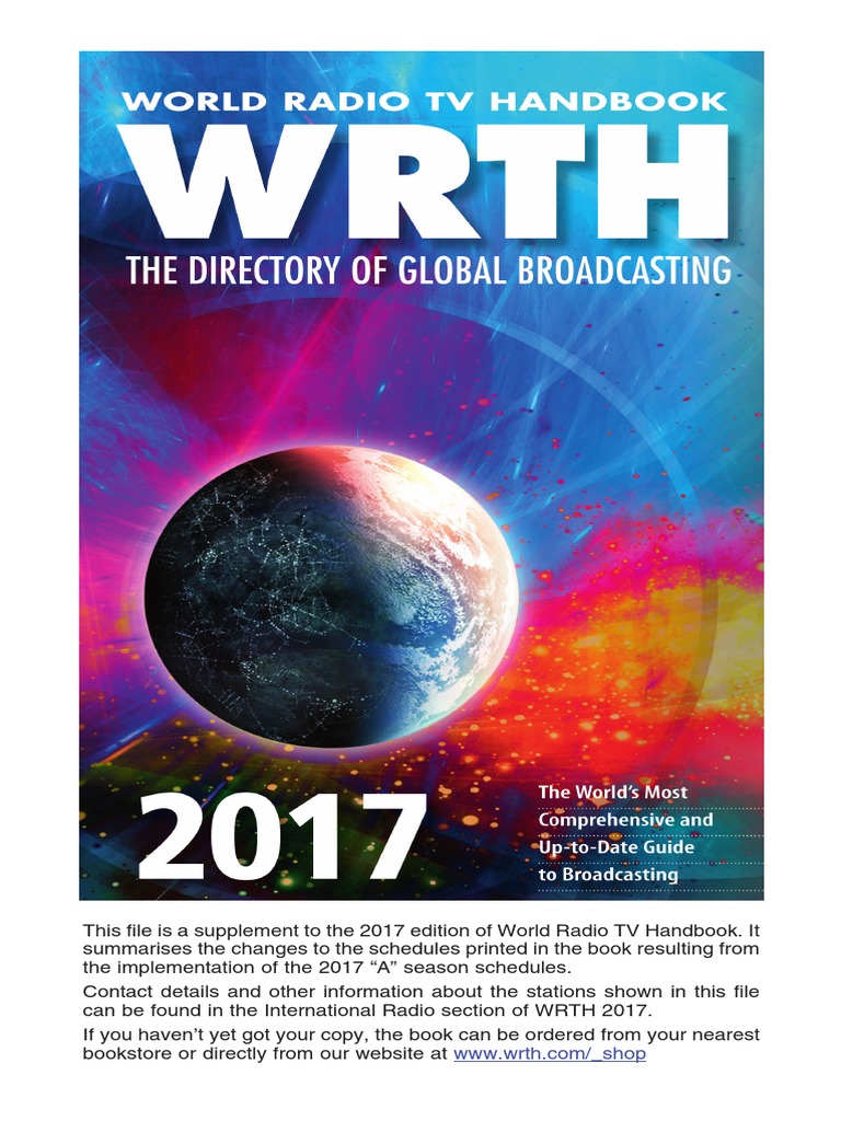 World Radio TV Handbook 2017 Supplement Including A17schedules PDF