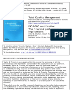 IsO 9000 Certification - The Financial Performance Implications