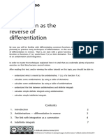 Integration As The Reverse of Differentiation