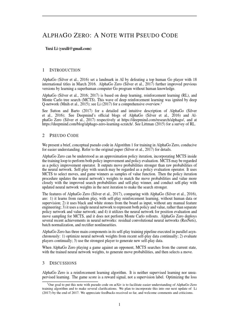 AlphaGo Zero Pseudo Code Overview | PDF | Artificial Neural Network ...