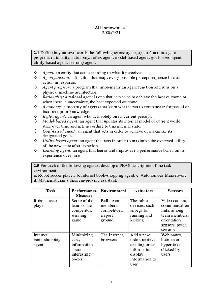 Ai 1 Solution Pdf Cognitive Science Cybernetics