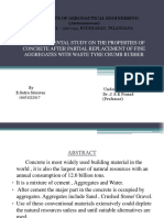 AN EXPERIMENTAL STUDY ON THE PROPERTIES OF CONCRETE AFTER PARTIAL REPLACEMENT OF FINE AGGREGATES WITH WASTE TYRE CRUMB RUBBER