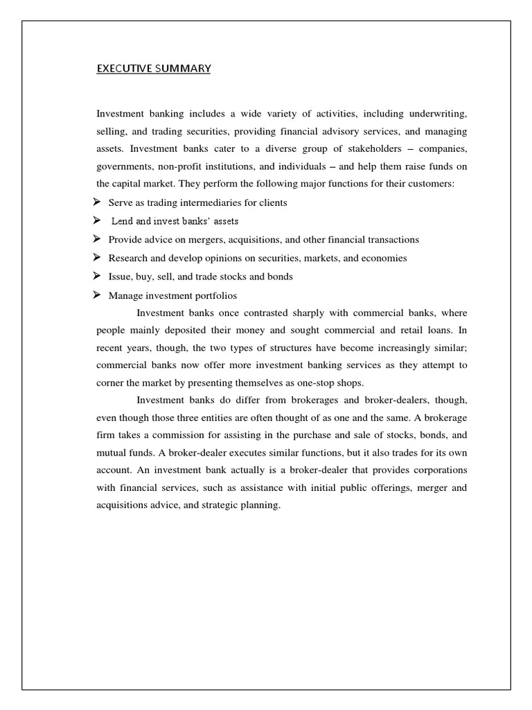 bb.docx | Investment Banking | Securities (Finance)