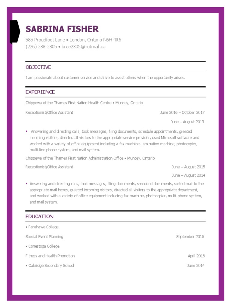 S Fisher Resume PDF