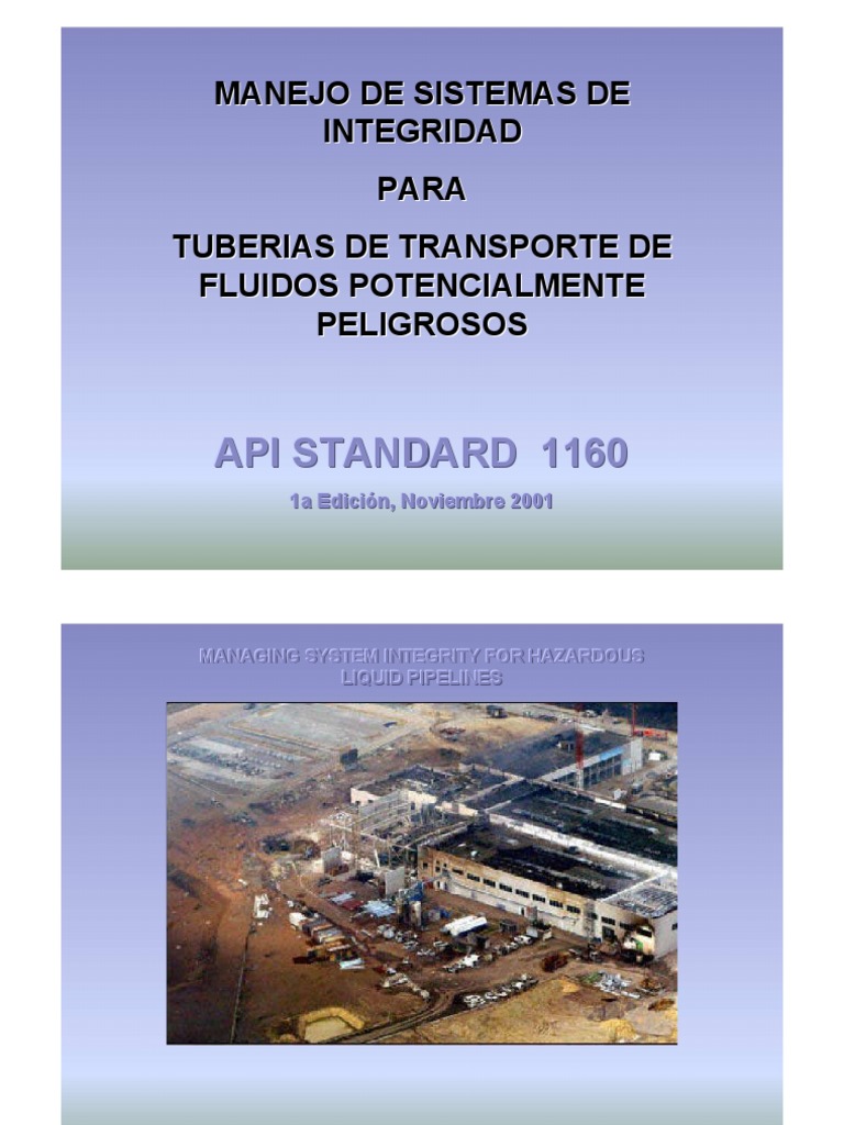 API 1160: Integrity Management Guide | PDF | Pipeline Transport | Civil ...