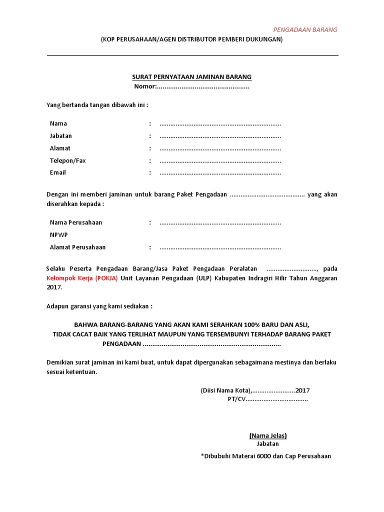 344241013 Contoh Surat Pernyataan Barang Docx