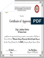 Pamantasan ng Lungsod ng Maynila College of Engineering Certificate of Appreciation