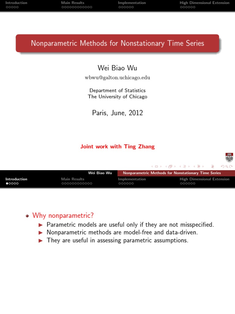 Nonparametric Time Series Analysis | PDF | Nonparametric Statistics ...
