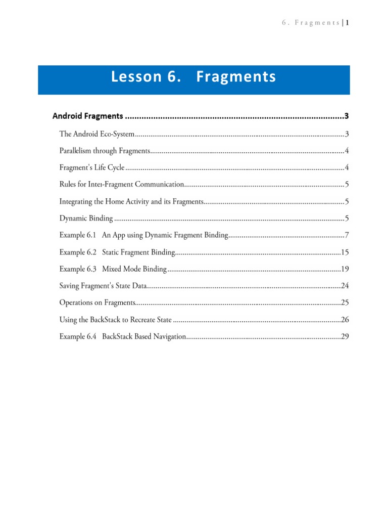 Lesson06 Fragments Mobile App System Software