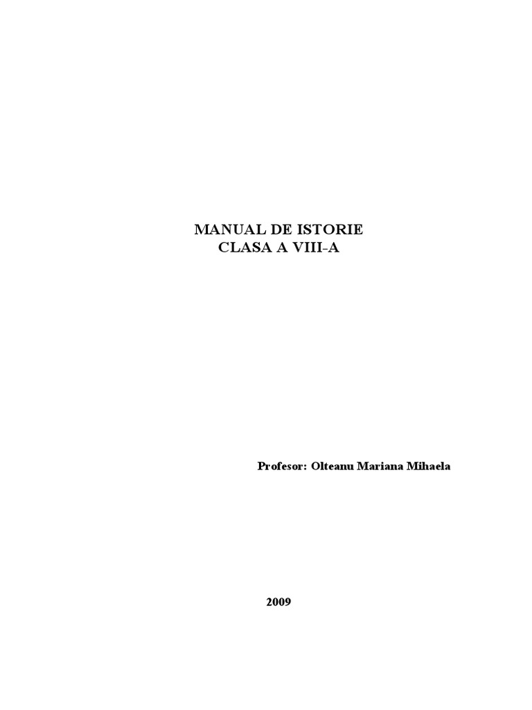 Manual De Istorie Clasa A Viii A Pdf Pdf